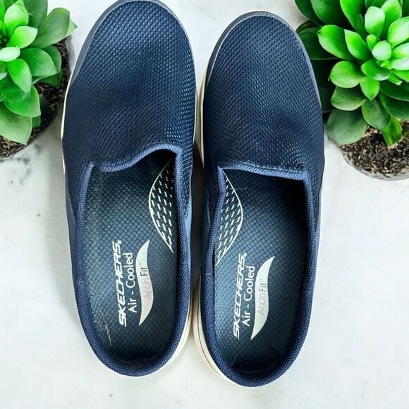Skechers Women’s Navy “Go-Walk” Archfit Backless Slides / SZ: 11 / NWOT - Picture 2 of 8